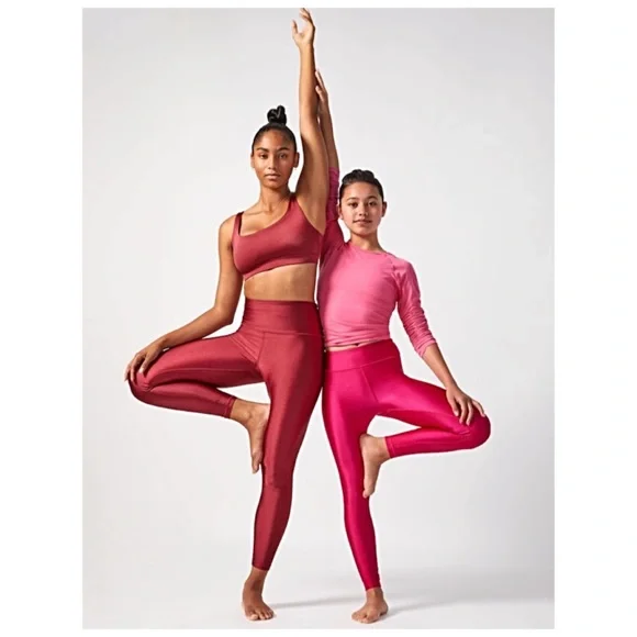♥️NWTS-$100 ATHLETA Elation Shine Tights XL Ultra High-Rise Leggings Red Tights - Picture 4 of 8